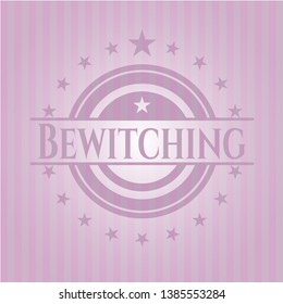 Bewitching vintage pink emblem. Vector Illustration. Detailed.