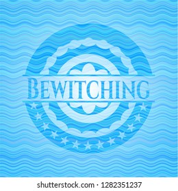 Bewitching water wave concept badge.
