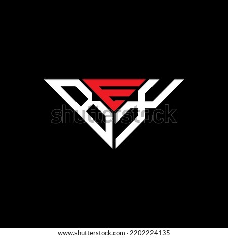 BEX letter logo creative design with vector graphic, BEX simple and modern logo in triangle shape.