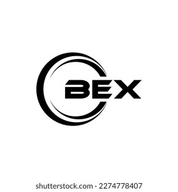 BEX letter logo design in illustration. Vector logo, calligraphy designs for logo, Poster, Invitation, etc.