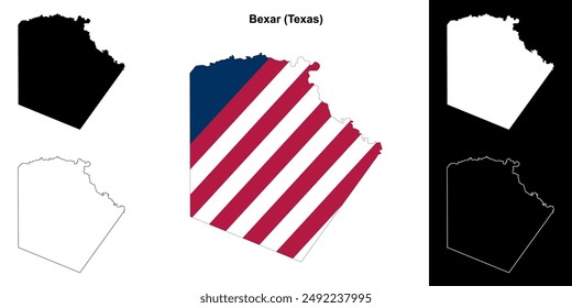 Bexar County (Texas) outline map set