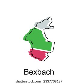 Bexbach map, colorful outline regions of the German country. Vector illustration template design