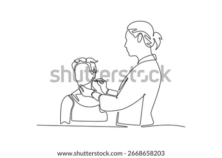 Beyond clinic concept. Single line draw design. Vector graphic illustration