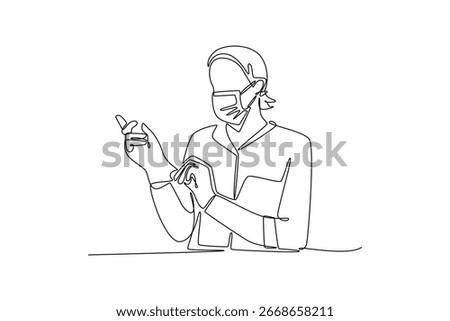 Beyond clinic concept. Single line draw design. Vector graphic illustration