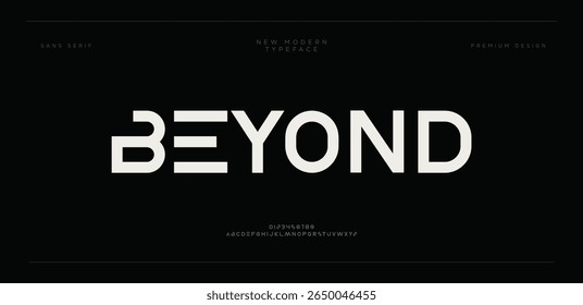 Além de fontes de alfabeto de tecnologia moderna criativa. Tipografia abstrata esporte urbano, techno , moda, digital, futura fonte do logotipo criativo.