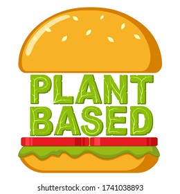 A beyond delicious plant based non meat cheeseburger. Isolated vector illustration on white background.