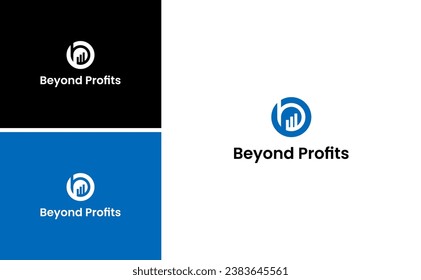 beyond profit logo with letter B vector and graphic bar design template