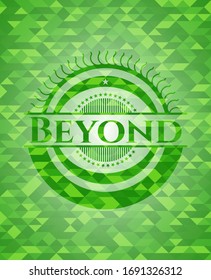 Beyond realistic green mosaic emblem. Vector Illustration. Detailed.