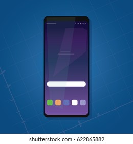 bezel less smart-phone gadget design vector