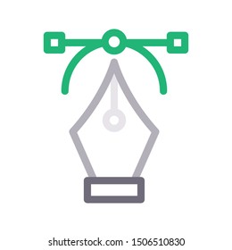 bezier colour line vector icon