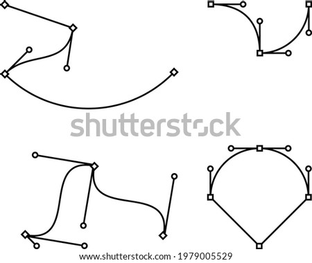 Bezier Curve Editing Vector Illustration