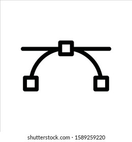 Bezier curve icon. Anchor point flat sign design. Bezier line curves point symbol. Line pictogram. Vertex icon