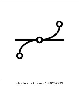 Bezier curve icon. Anchor point flat sign design. Bezier line curves point symbol. Line pictogram. Vertex icon
