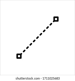 Bezier curve icon. Anchor point flat sign design. Bezier line curves point symbol. Line pictogram. Vertex icon