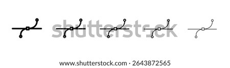 Bezier curve icon black and white vector sign