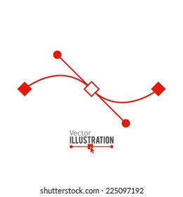 Bezier Curve Icon. Concept for new ideas, inspiration, graphic designer and illustrator work tools and equipment. Vector illustration.