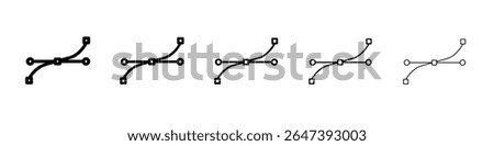Bezier curve icon flat illustration set logo