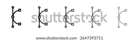 Bezier curve icon flat illustration set logo