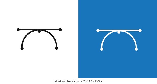 Bezier curve icon Flat vector set outline