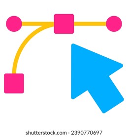 Bezier Curve icon illustration for web, app, infographic, etc