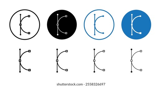 Bezier curve icon logo sign set vector outline