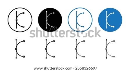 Bezier curve icon logo sign set vector outline