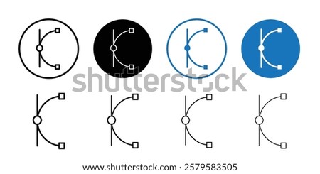 Bezier curve icon logo sign set vector outline