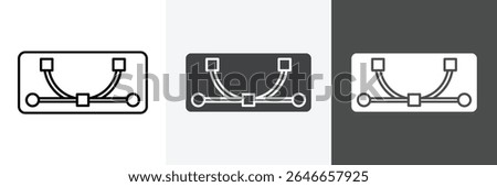 Bezier curve icon set vector art