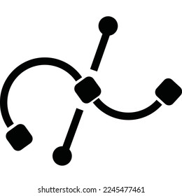 Bezier curve icon. Simple illustration of Bezier curve vector icon for web