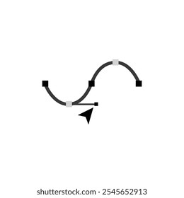 Bezier Curve Icon Simple Illustration on white background