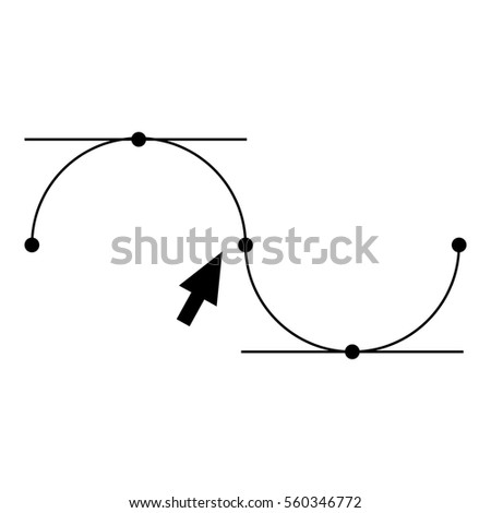 Bezier curve icon. Simple illustration of Bezier curve vector icon for web