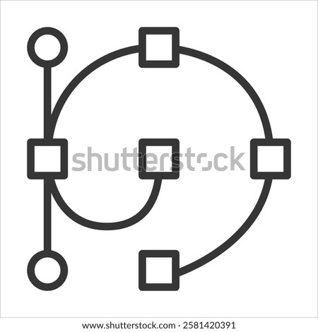 Bezier Curve Icon Vector Illustration Outline