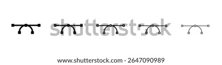 Bezier curve icon vector outline symbol or illustration