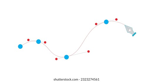  Bezier Curve With Pen Tool Vector Illustration