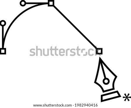 Bezier Curve With Pen Tool Vector Illustration