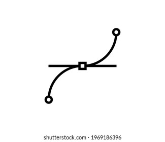 Bezier curve tool icon. Vector graphics designer tool. Simple outlined vector icon in linear style.
