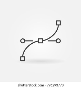 Bezier curve vector concept icon or symbol in thin line style