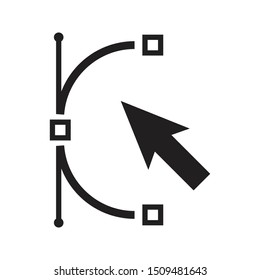 bezier curves icon black and isolated vector illustration