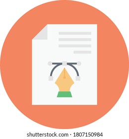 bezier file vector flat color icon 