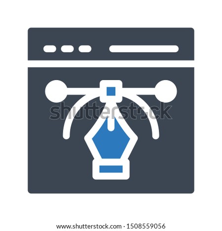 bezier glyph colour vector icon