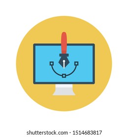 bezier glyph flat vector icon