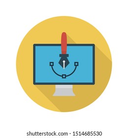 bezier glyph flat vector icon