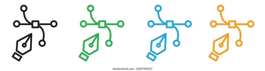 Bezier icon line art vector
