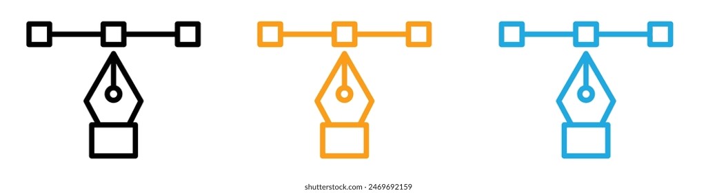Bezier icon logo set vector