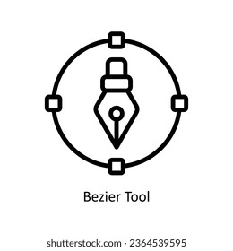 Bezier Tool vector  outline Icon Design illustration. Graphic Design Symbol on White background EPS 10 File
