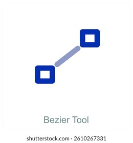 Bezier Tool and writing tools icon concept