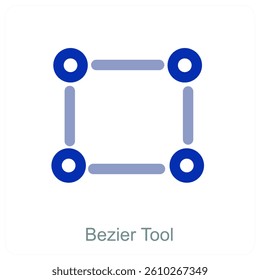 Bezier Tool and writing tools icon concept