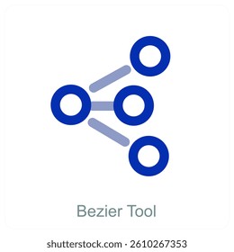 Bezier Tool and writing tools icon concept