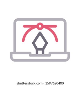 bezier vector color line icon 