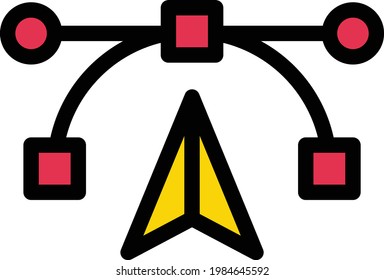 bezier vector color line icon